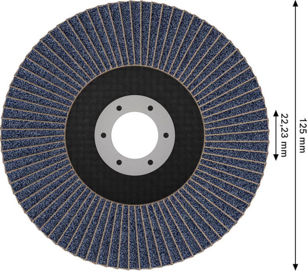 Bosch Blue Zubehör 2608626142 Lamellenschleifscheibe X451 Multi Material Ø125 mm Körnung 80 rechtwinklige Ausführung