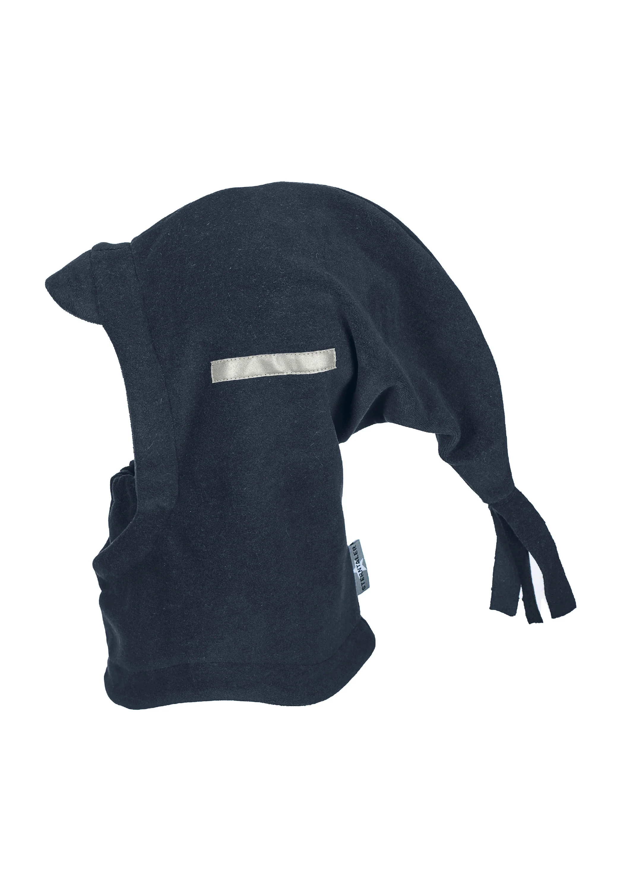 Schalmütze aus Microfleece mit Zipfel und Schirm
