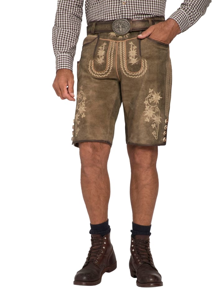 JP1880 Lederhose in moos günstig kaufen