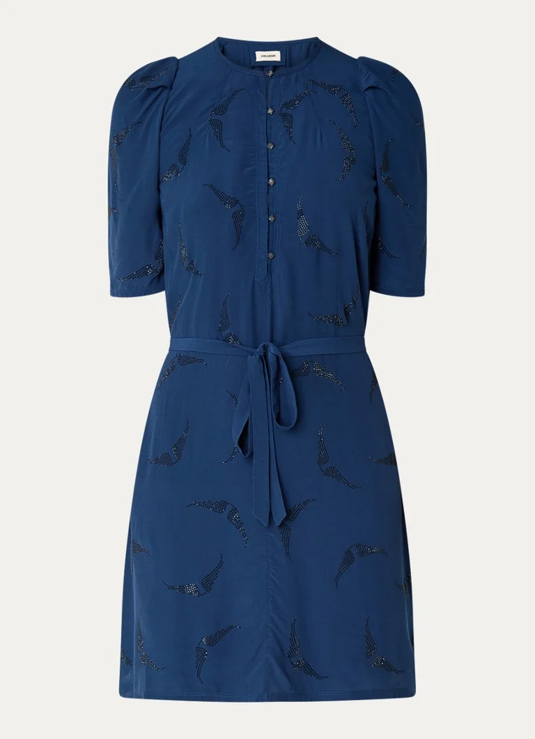Zadig&Voltaire  Rodji mini tuniekjurk met strass en strikceintuur