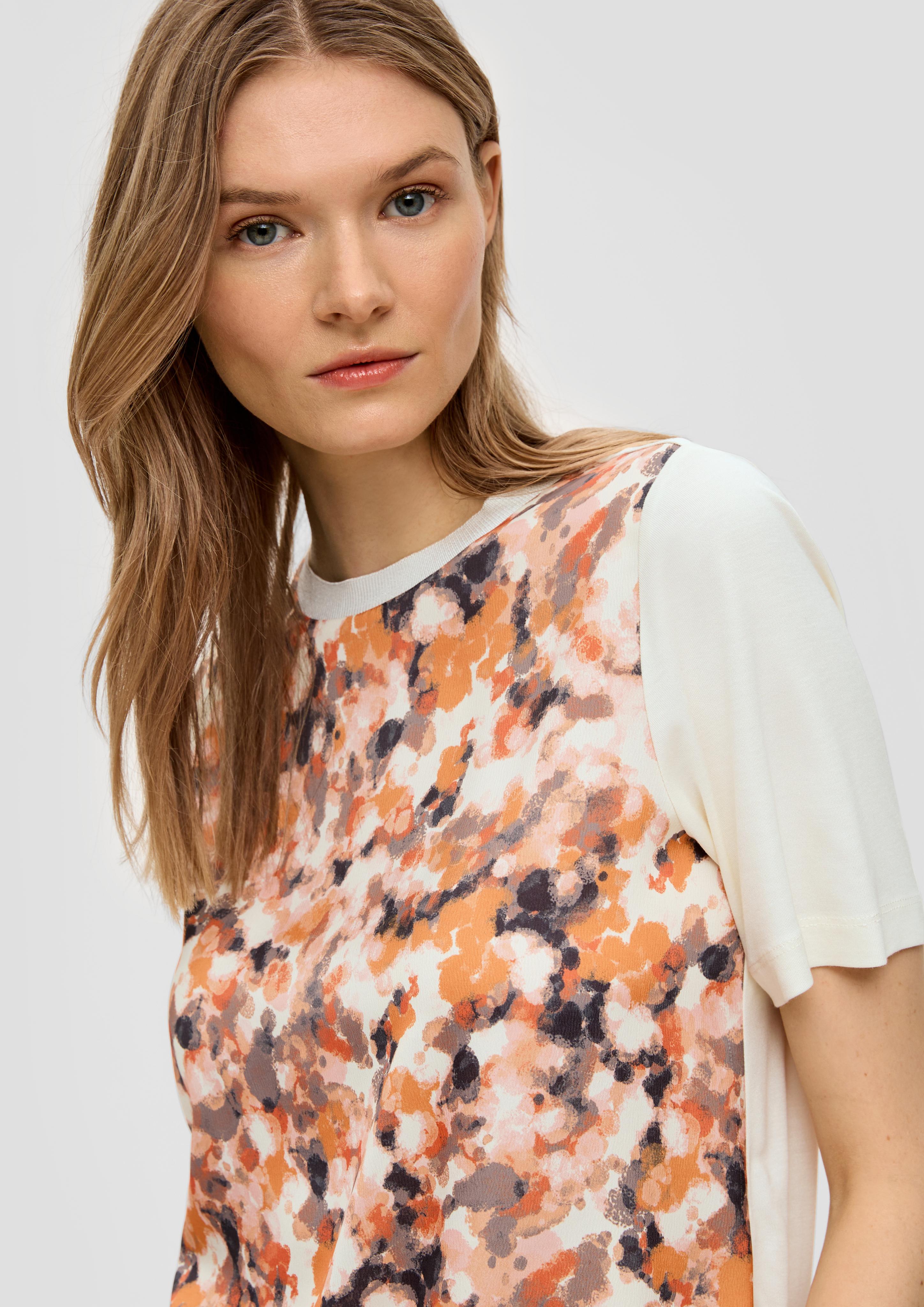 T-Shirt im Materialmix  2140782-07A5