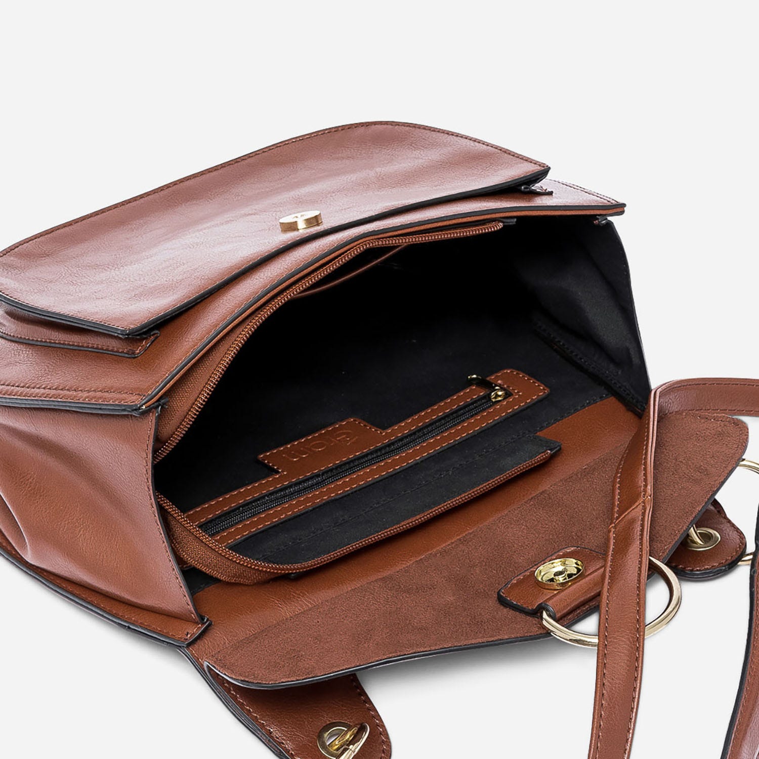 Sac besace cognac