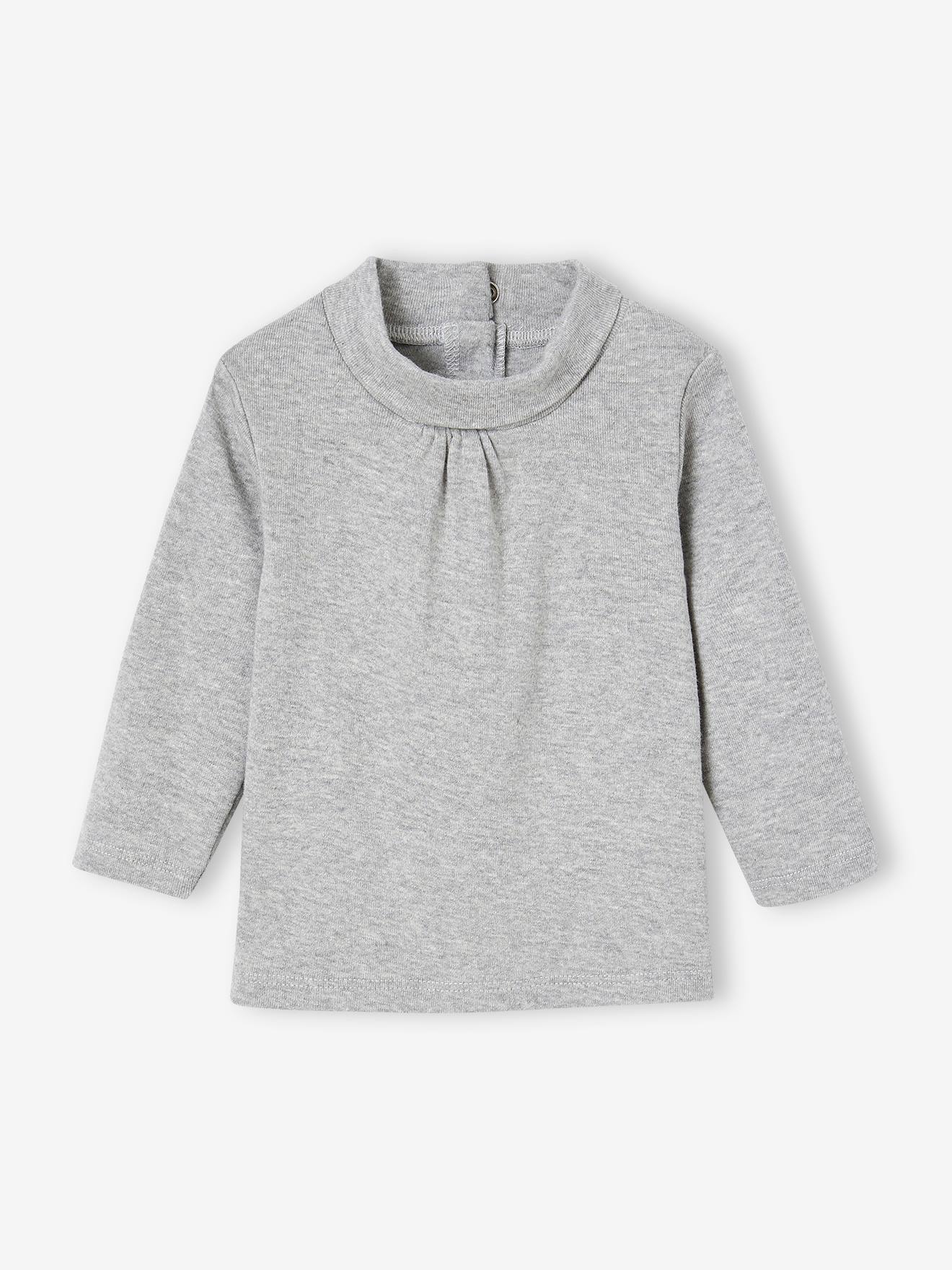 Vertbaudet 2er-Pack Mädchen Baby Rollkragenshirts BASIC - hellrosa