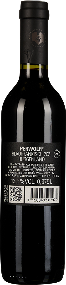 Krutzler Blaufränkisch Perwolff Halbflasche 2021