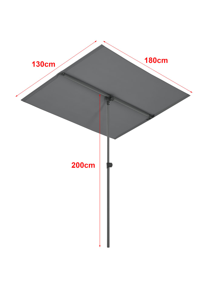 pro.tec Balkonblende Carsoli in Grau (L)180cm (B)130cm (H)200cm günstig kaufen onesize