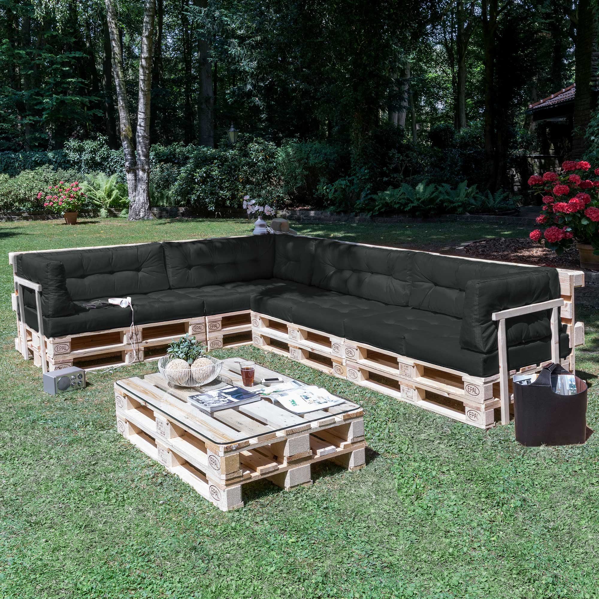 Beautissu Sitzkissen ECO Elements, Palettenkissen Rücken 120x40x10cm