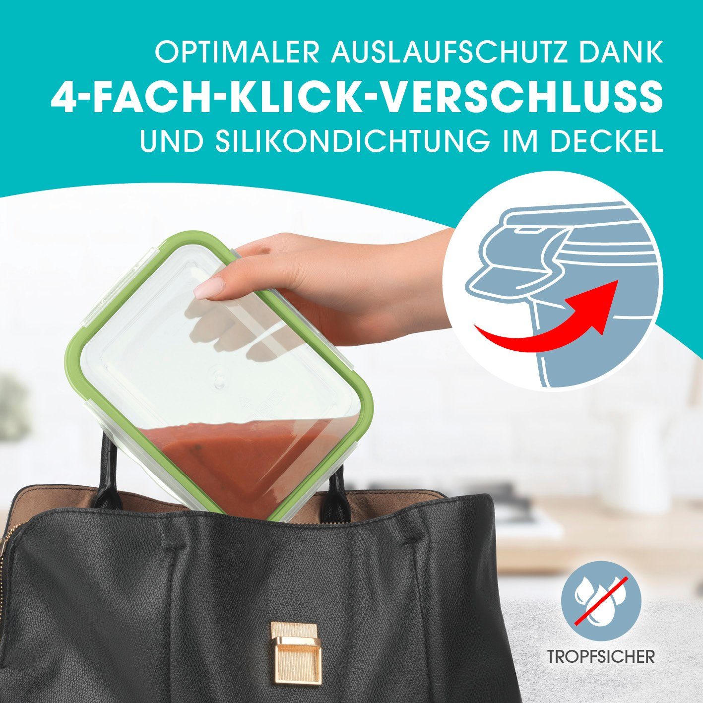 GOURMETmaxx Frischhaltedose Lunchbox tropfsicher, einfrieren, aufbewahren, (14er Set, 28-tlg), 4x 200ml; 4x 500ml; 4x 1100ml; 2x 2100ml