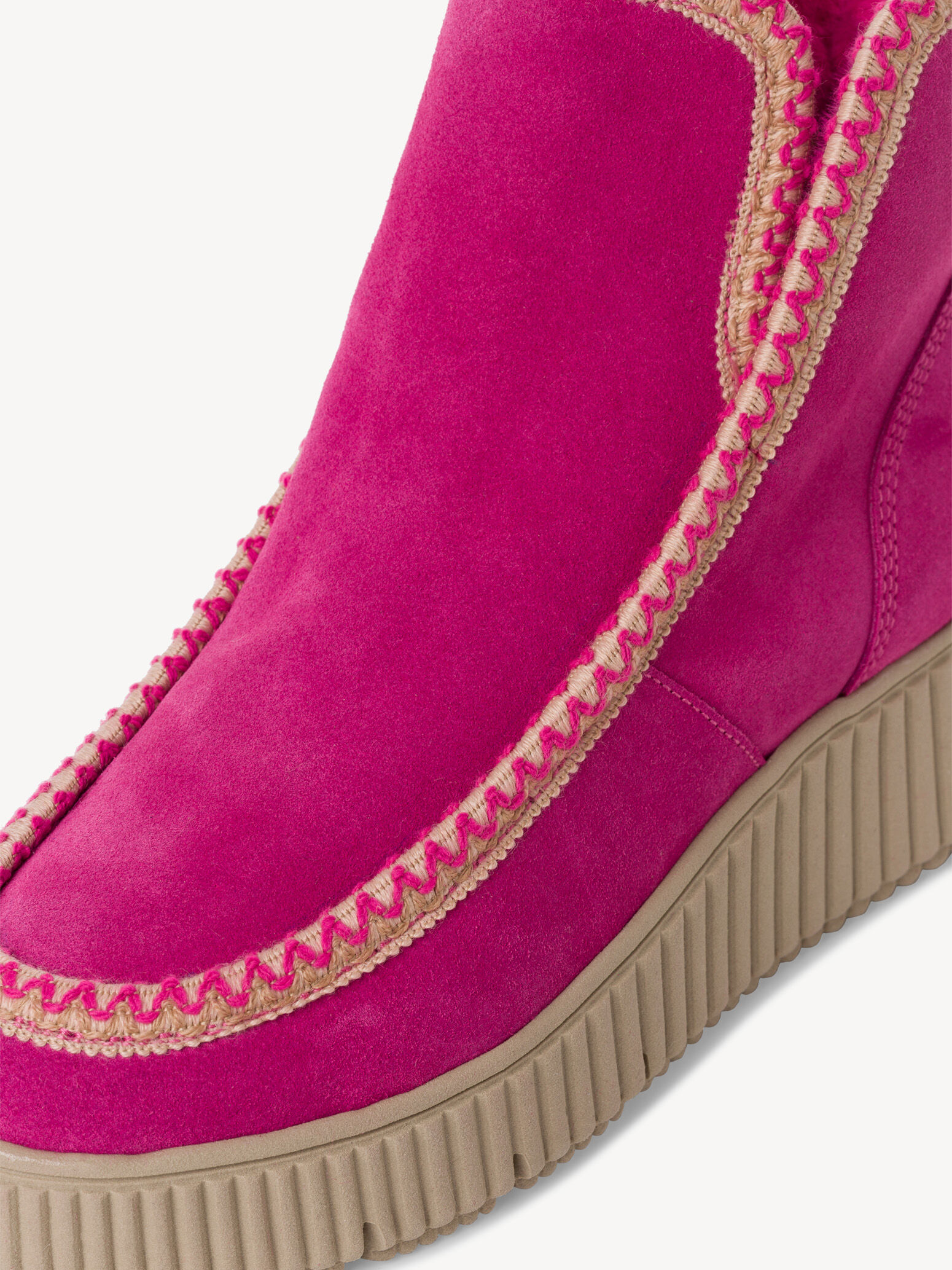 Bottine en cuir - rose fuchsia doublure chaude