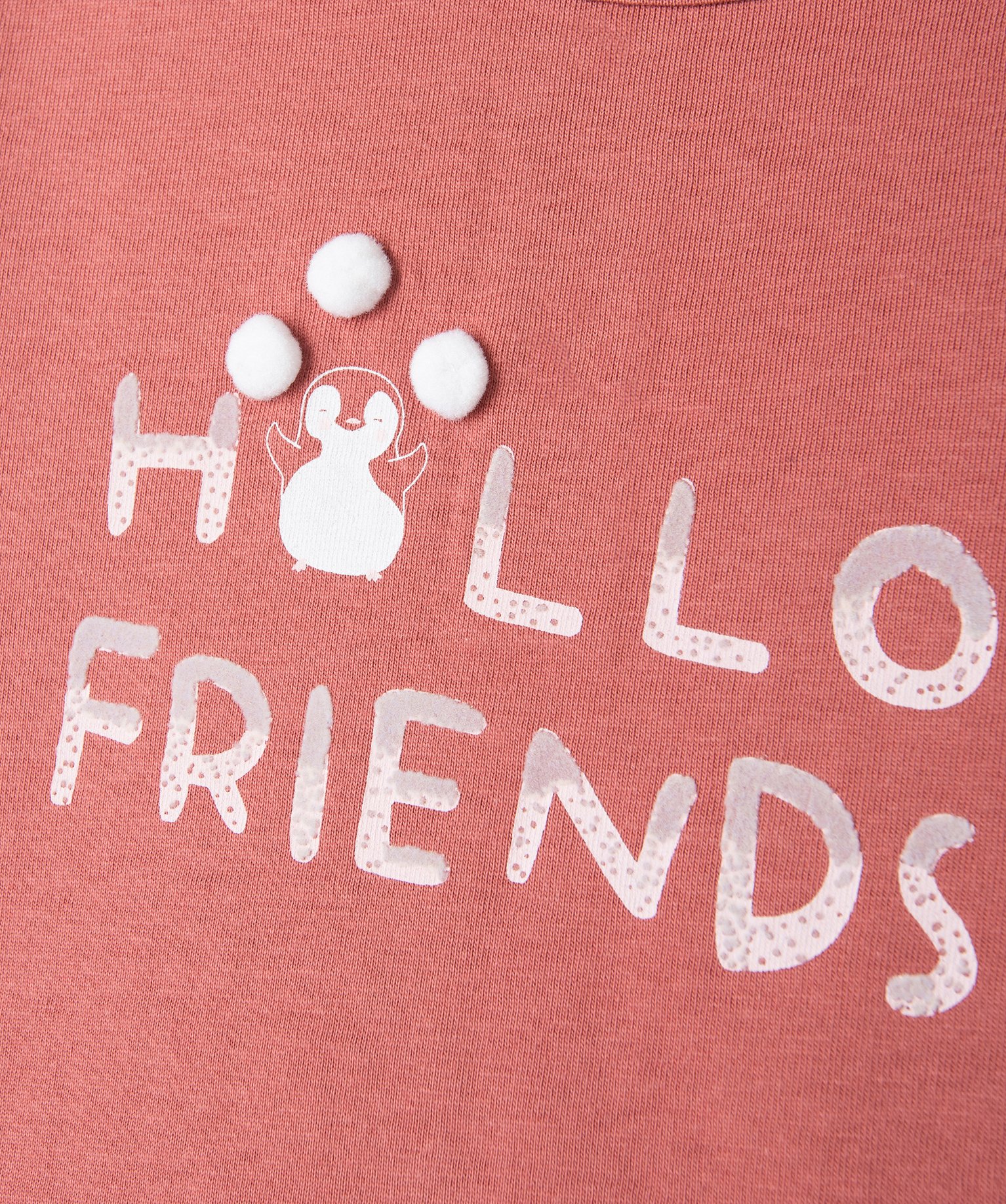 Tee-shirt bébé fille avec inscription en relief sur l’avant rose fonce | GEMO