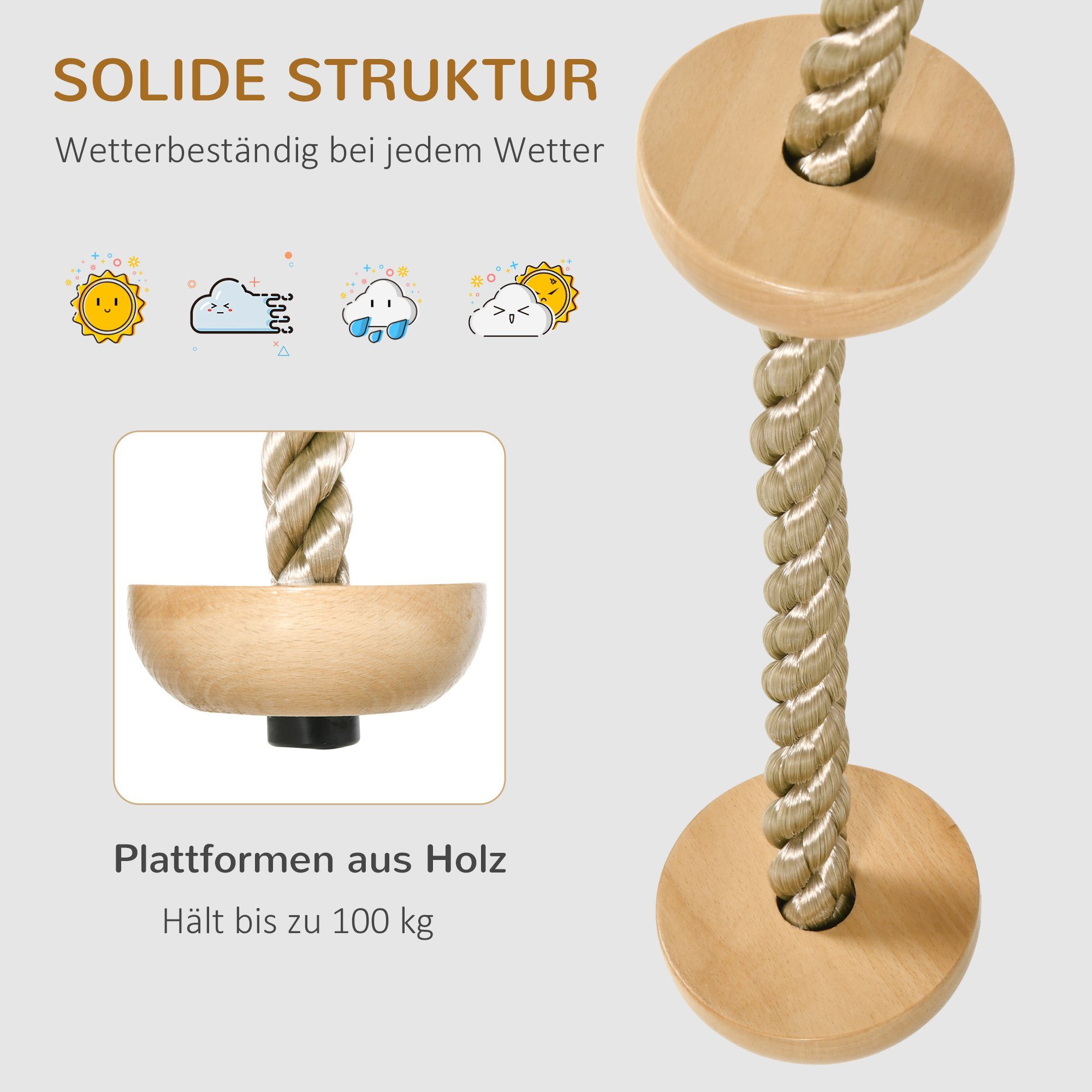 Outsunny Kinder Kletterseil Kletterseil