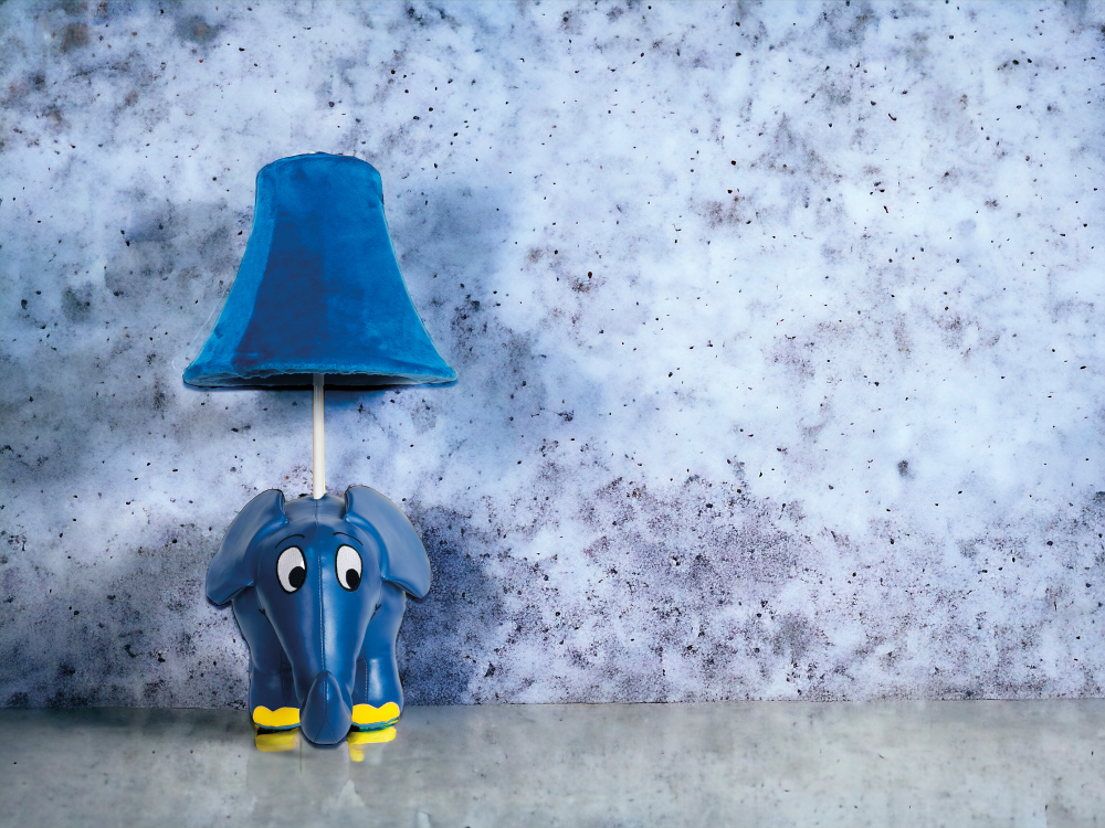Tischleuchte Elefant blau
