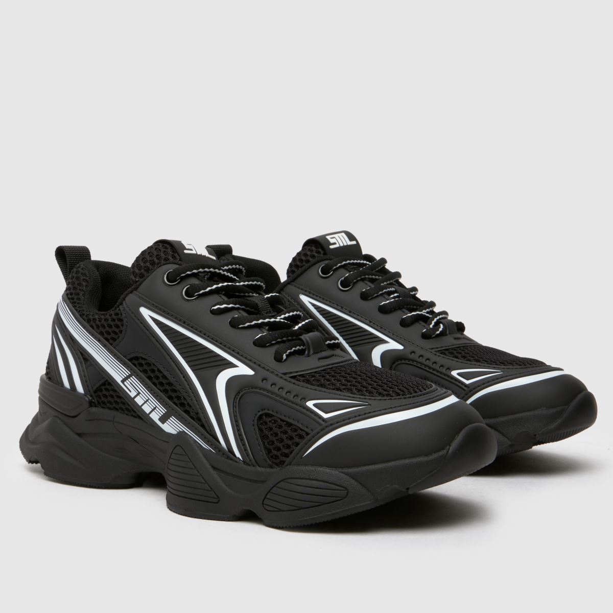 Steve Madden – Speedster – Svarta, flerfärgade sneakers