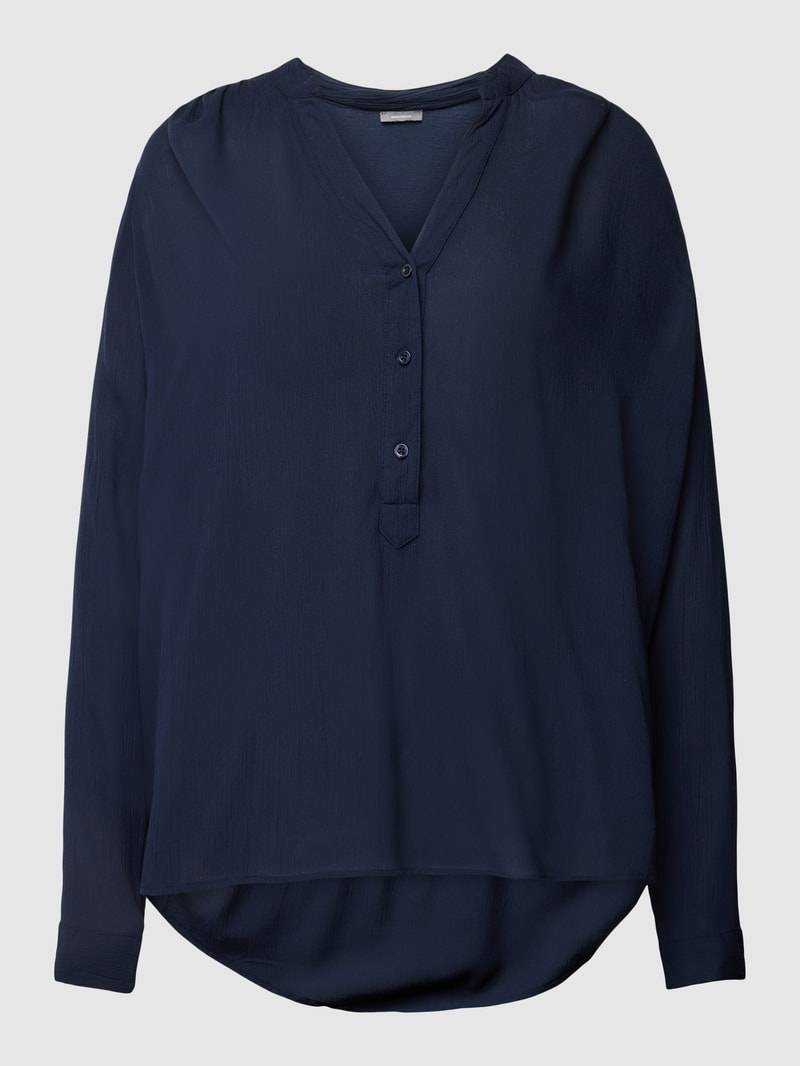 Blusenshirt mit V-Ausschnitt in dunkelblau
