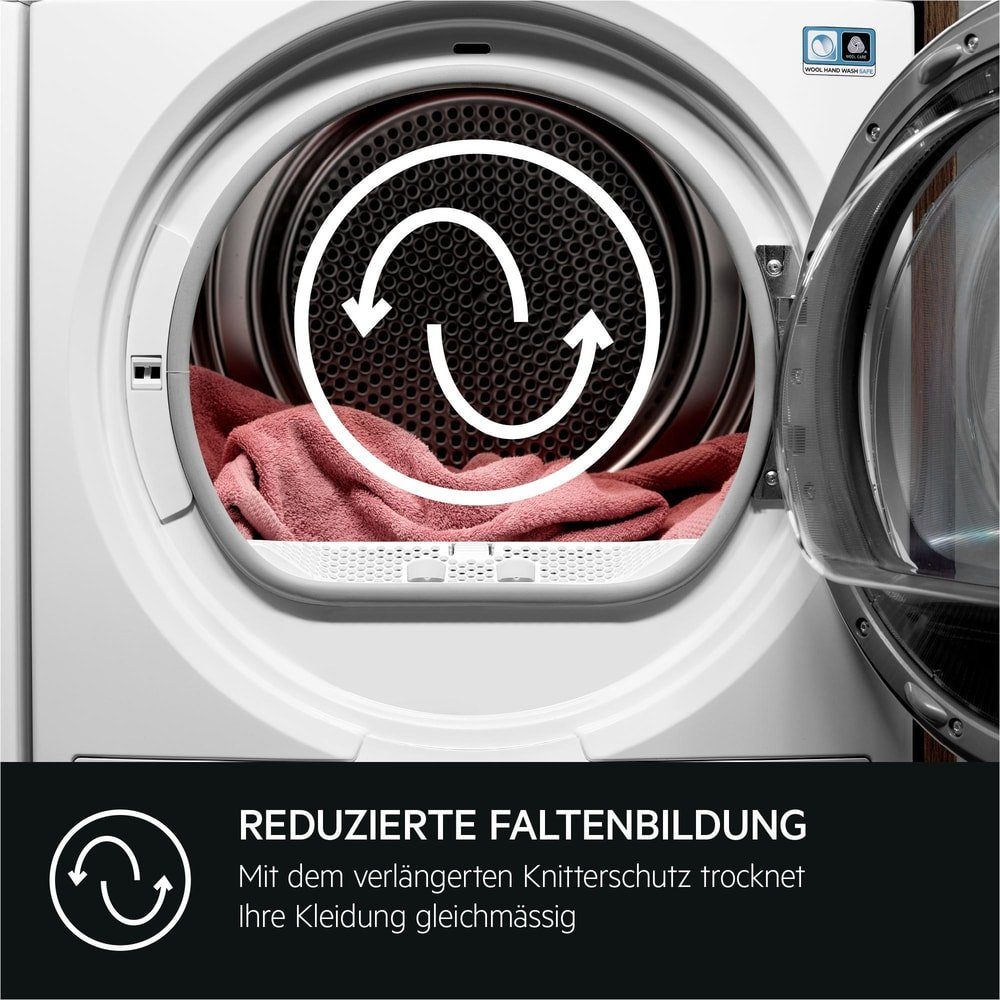 AEG Ablufttrockner 8kg Frontlader freistehend Wärmepumpe EEK: A+++