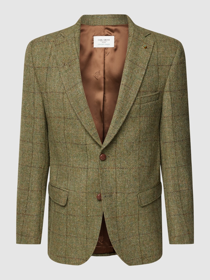 Regular Fit Sakko mit Tartan-Karo Modell 'Theo' in grün