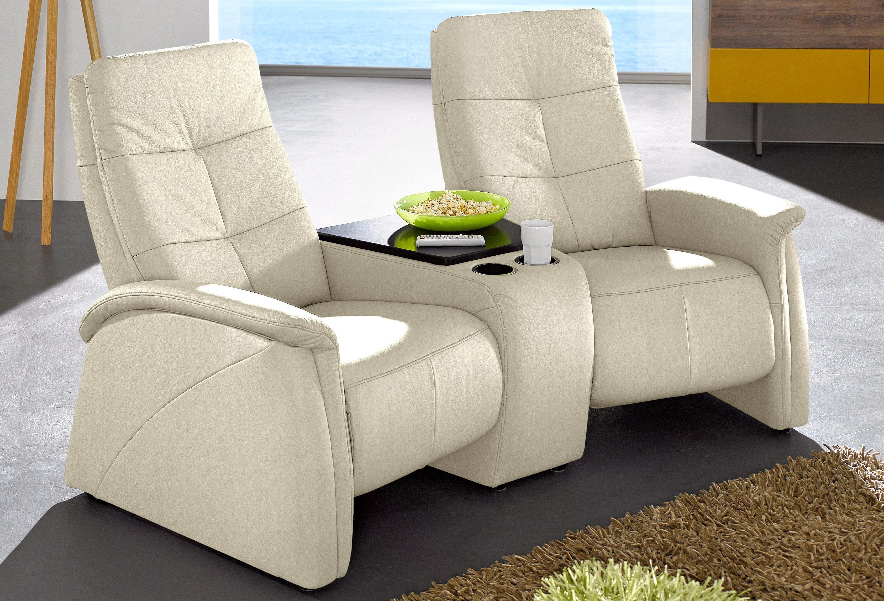 exxpo - sofa fashion 2-Sitzer Tivoli, mit Relaxfunktion, integrierter Tischablage und Stauraumfach