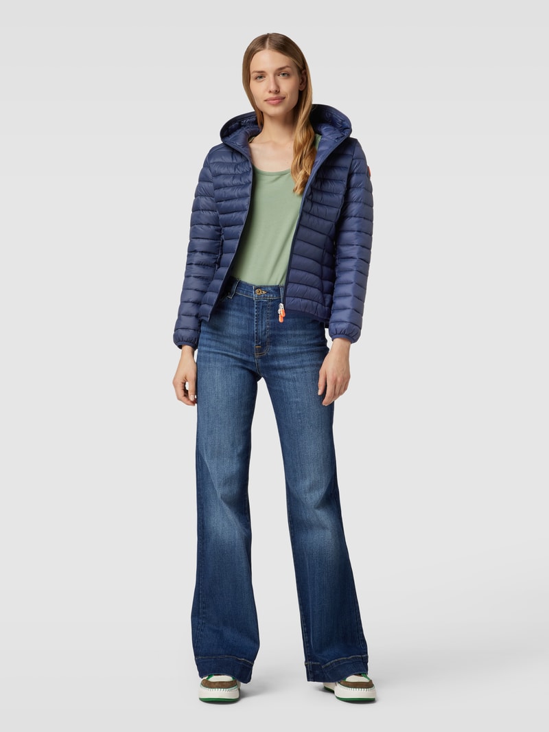 Steppjacke mit Label-Patch Modell 'DAISY' in dunkelblau