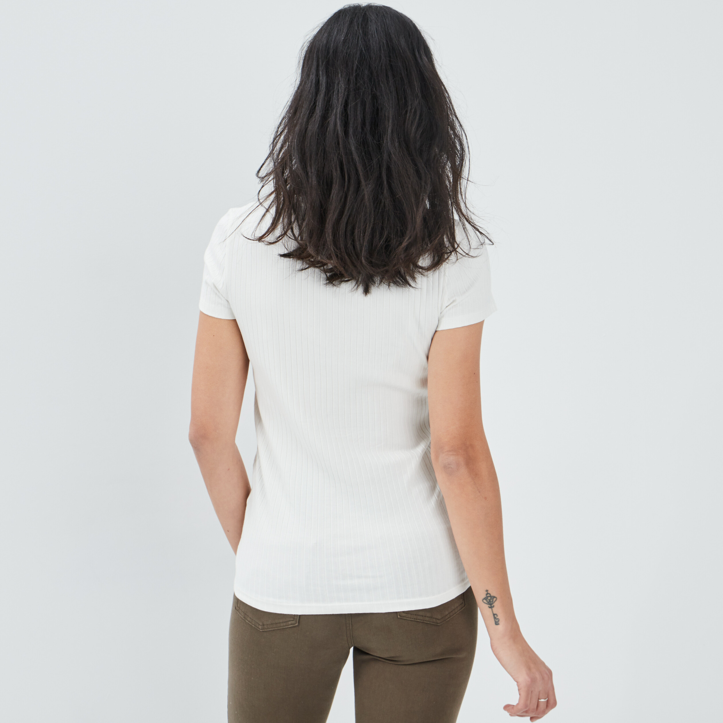 T-shirt manches courtes ivoire femme | La Halle