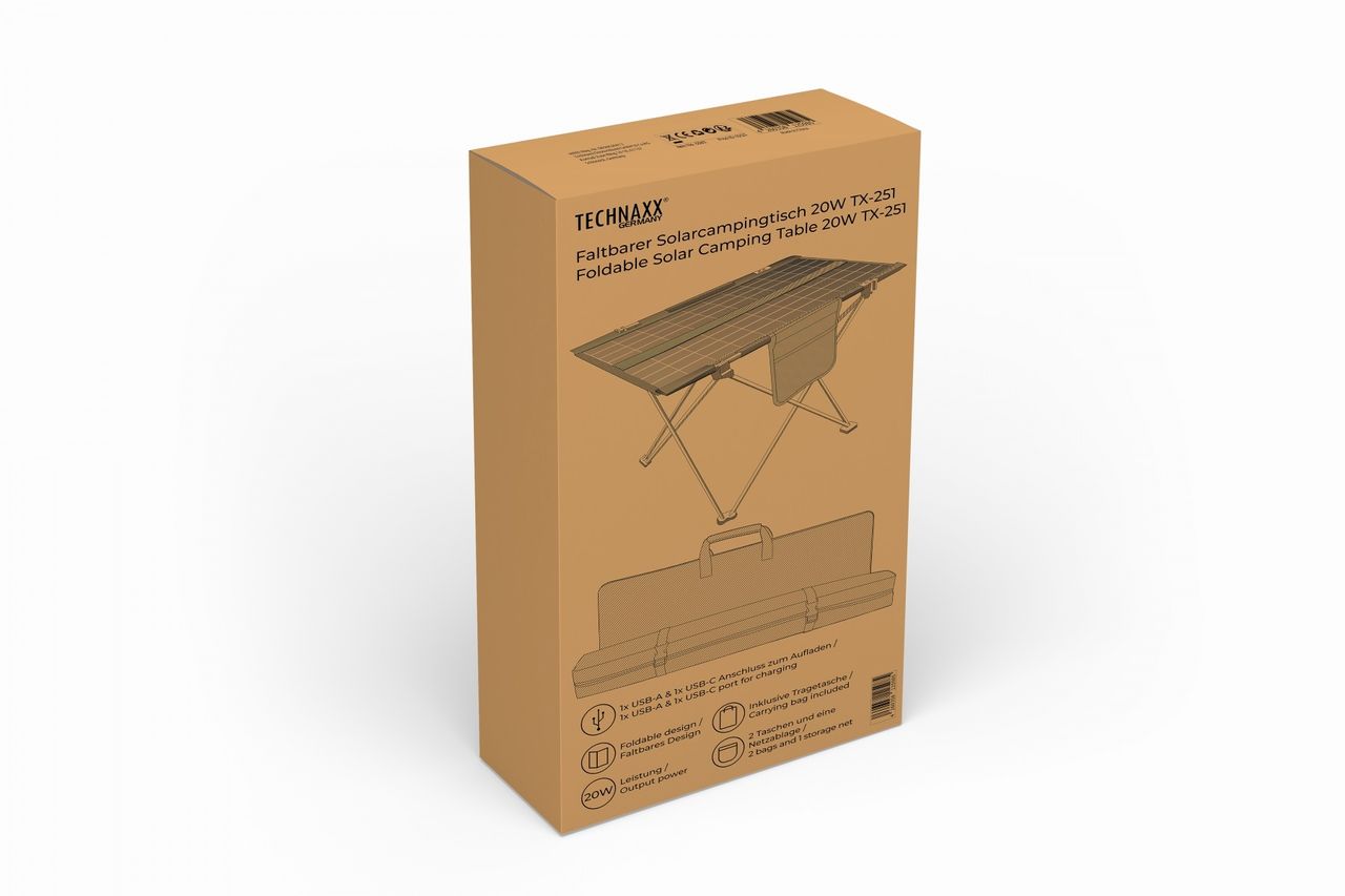 Technaxx FALTBARER SOLAR-CAMPINGTISCH 20W TX-251