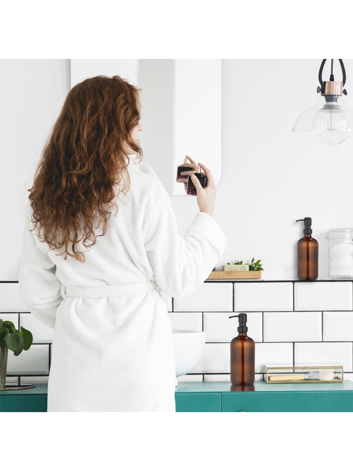 relaxdays 2 x Glas Seifenspender in Braun - 500 ml günstig kaufen onesize