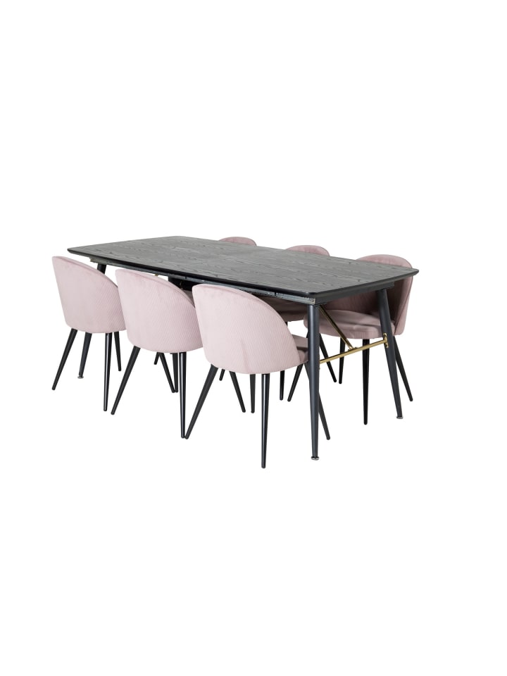 ebuy24 Essgruppe Gold 1 (7-teilig) Altrosa 85 x 180 cm günstig kaufen onesize