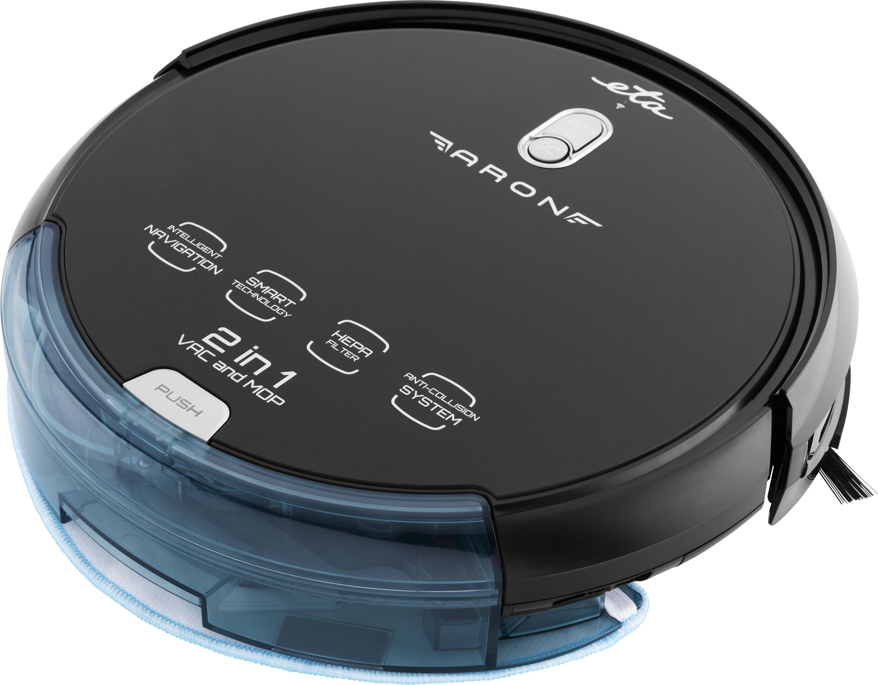 eta Nass-Trocken-Saugroboter ARON ETA251290000, 2 in 1, Smart-App, Digital Motor, GYRO-NAVIGATION, 2 Seitenbürsten