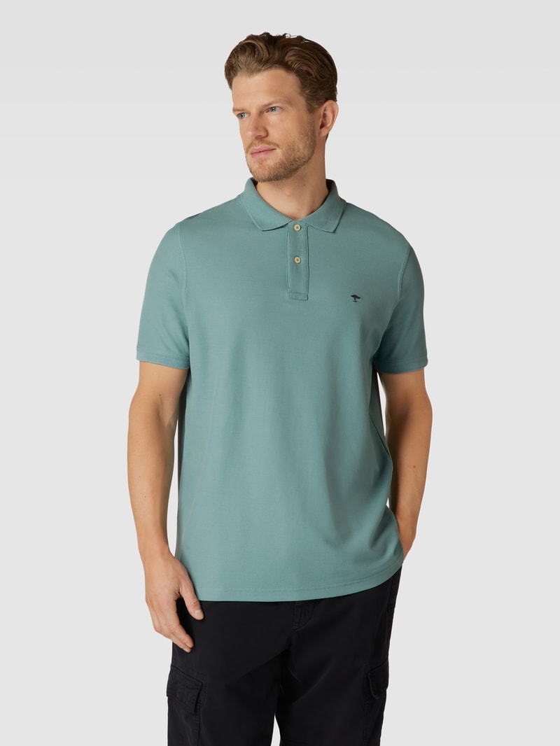 Poloshirt mit Logo-Stitching in schilf