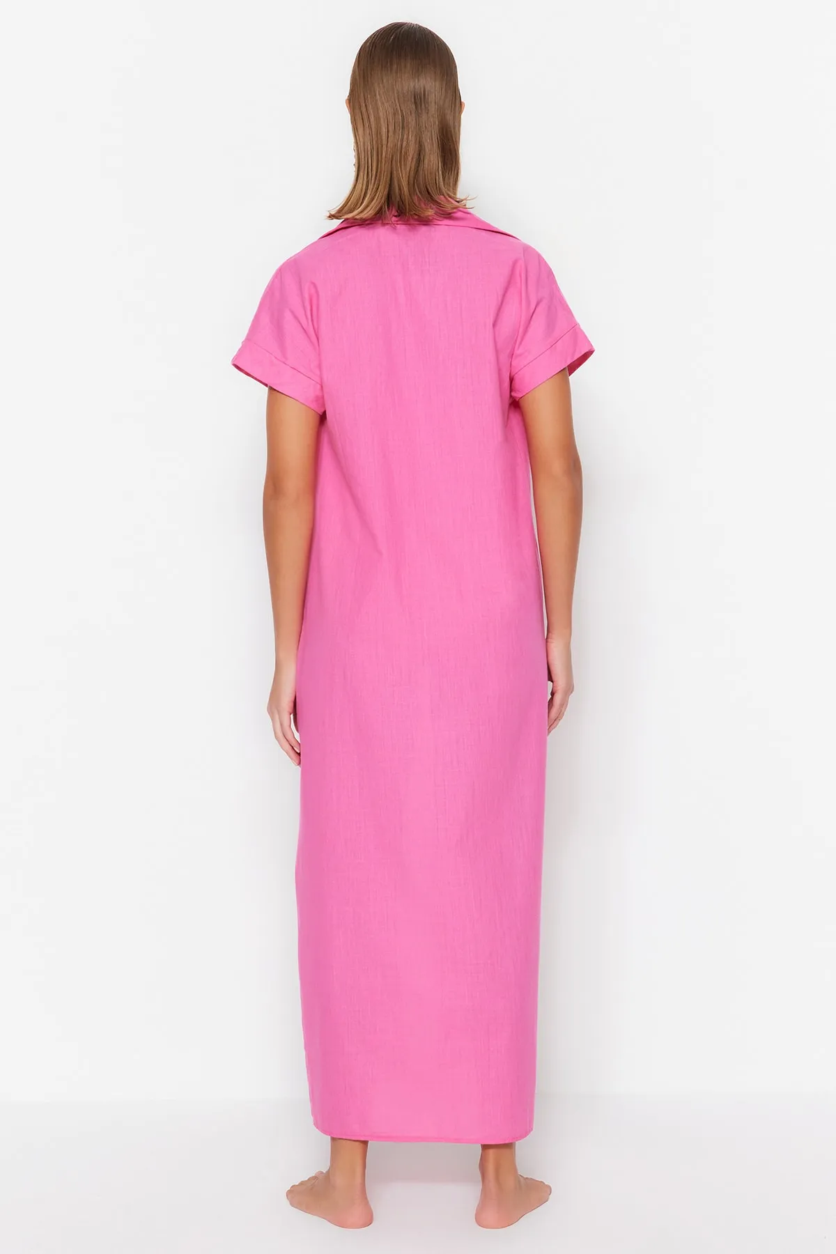 Trendyol Collection  Fuchsia Wide Fit Maxi-Strandkleid aus gewebter Baumwolle aus 100 % TBESS23EL00094