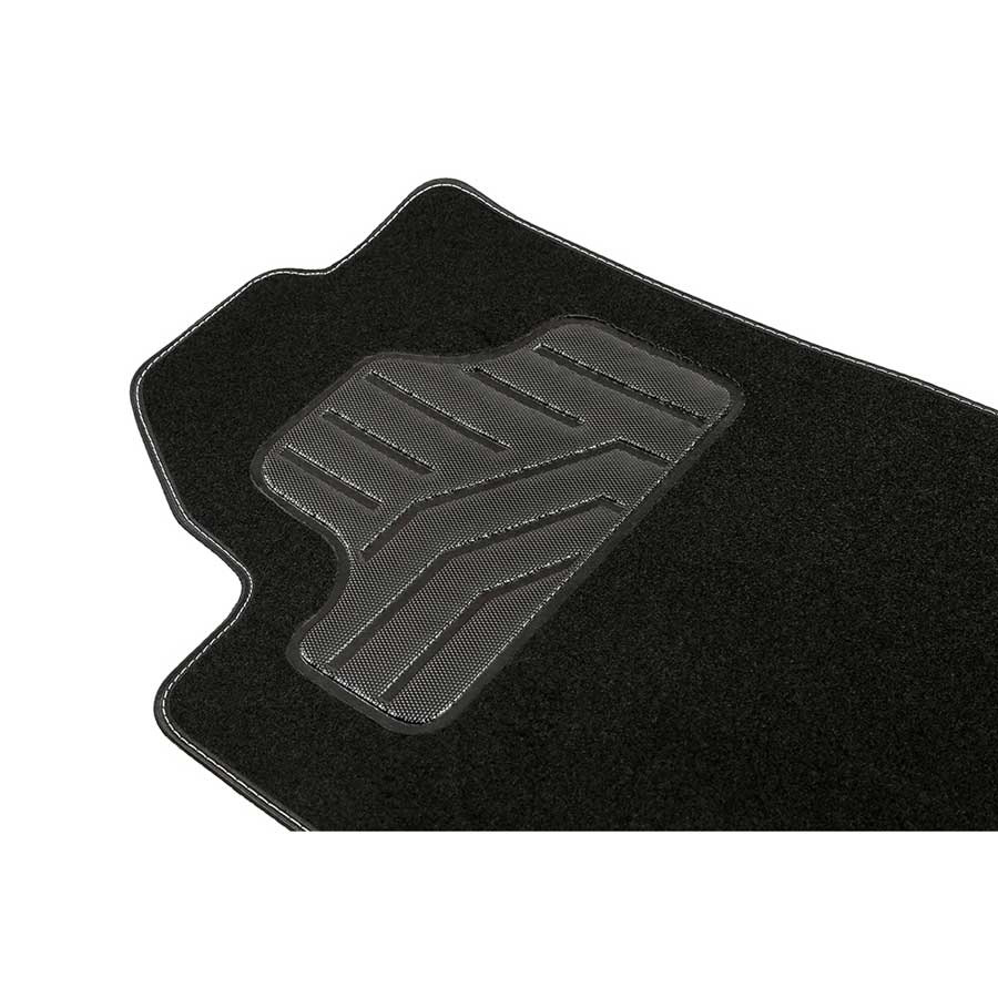 Norauto Universal Autoteppich im 4-teiligen Komplettset, Auto Textil Fußmatten, schwarz - ATU