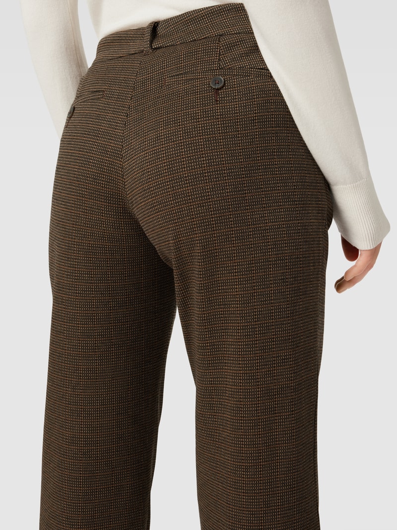 Stoffhose mit Strukturmuster in dunkelbraun