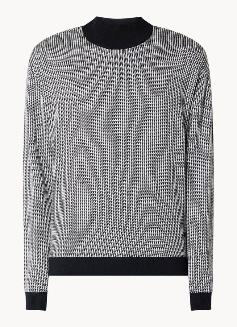 Emporio Armani  Fijngebreide pullover van scheerwol met ingebreid patroon