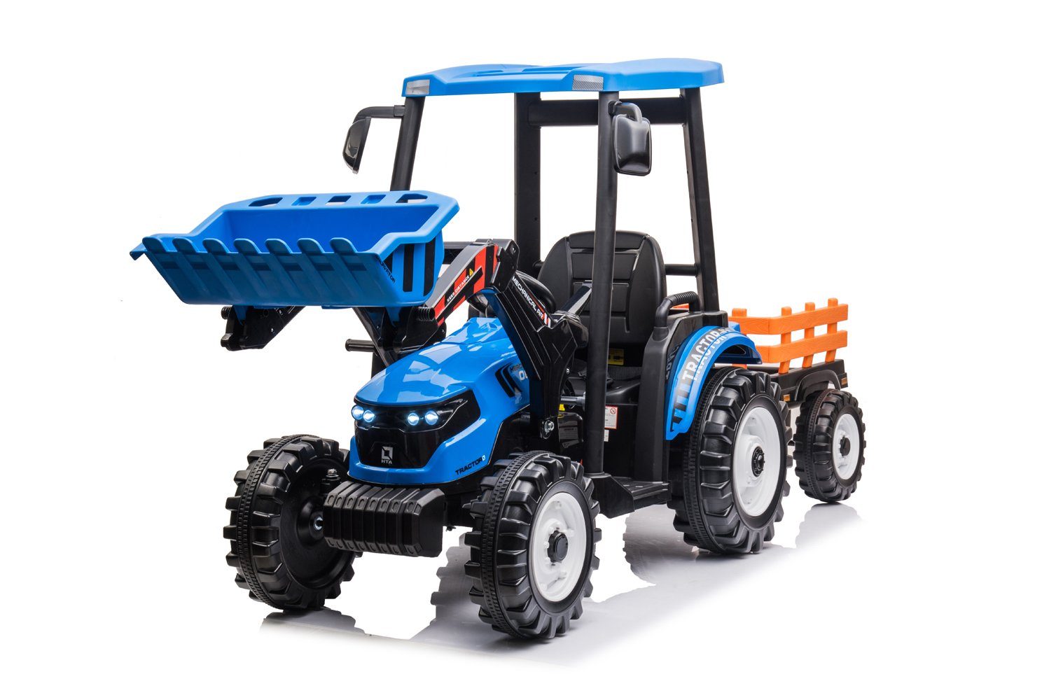 Kidix electric children's car electric children's tractor pushdozer with shovel 2x120W 12V/10Ah trailer