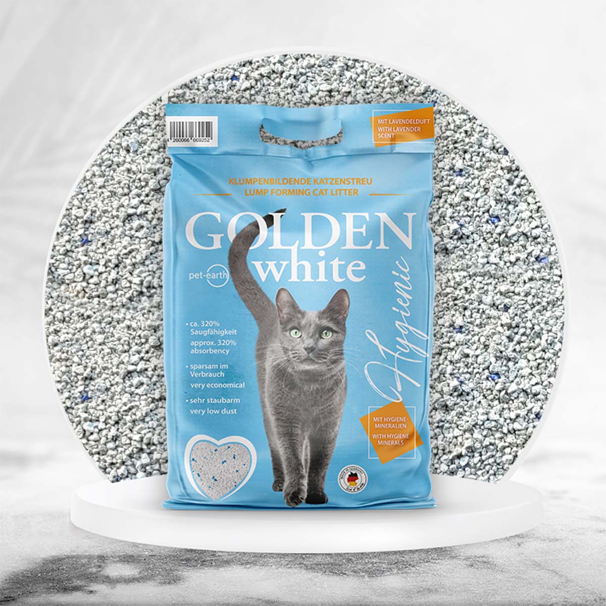 Golden White Hygienic Katzenstreu mit Lavendelduft
