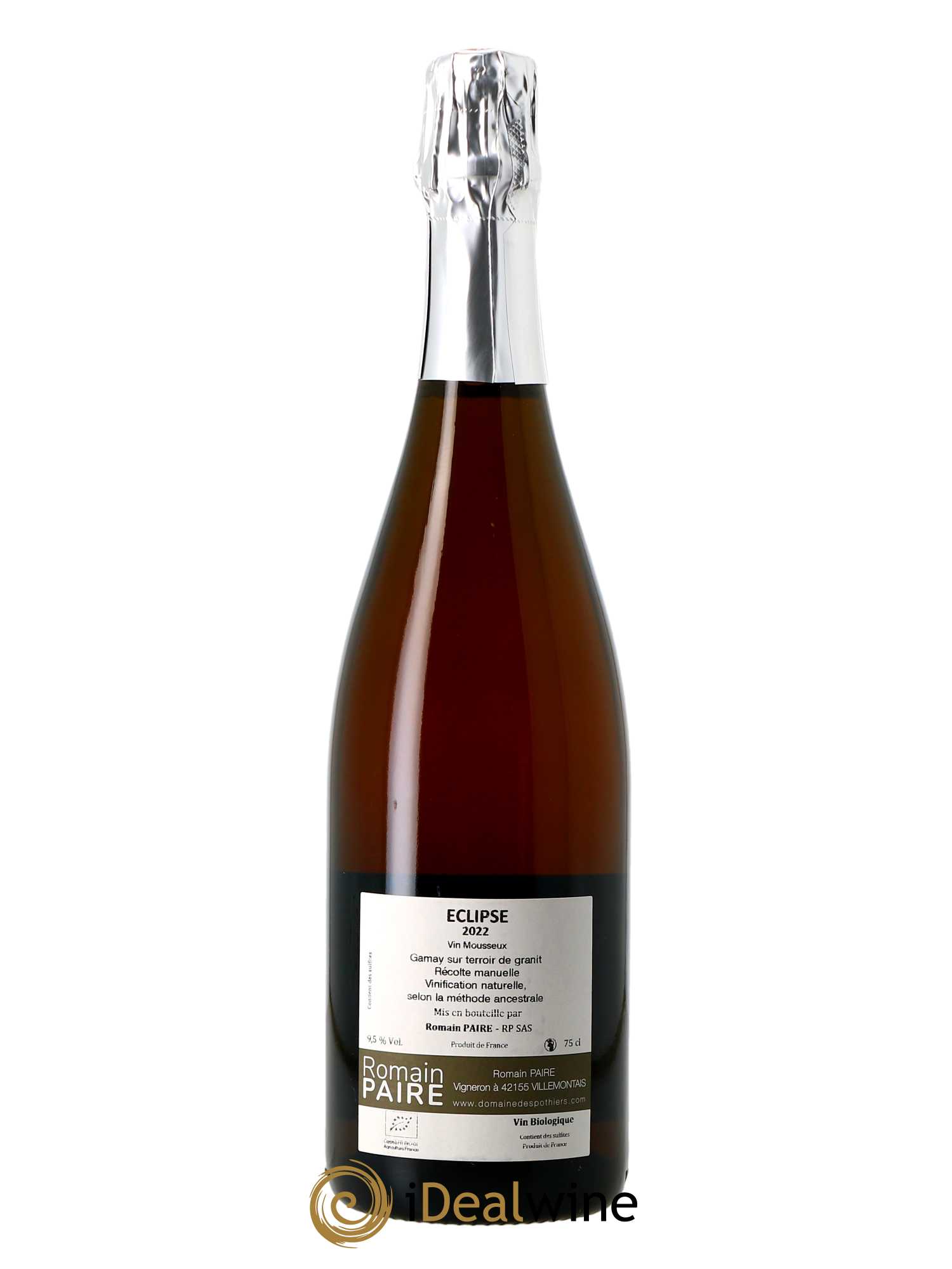 Vin de France Eclipse Méthode Ancestrale Domaine des Pothiers  2022 - Lot de 1 Bouteille