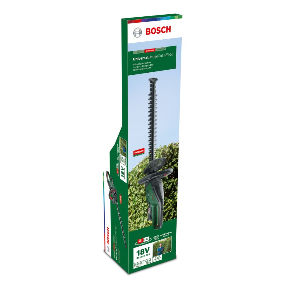 Akumulatorski obrezovalnik žive meje Bosch Green 0600849J01 UniversalHedgeCut 18V-55 1x 18V 2,5 Ah in polnilnik