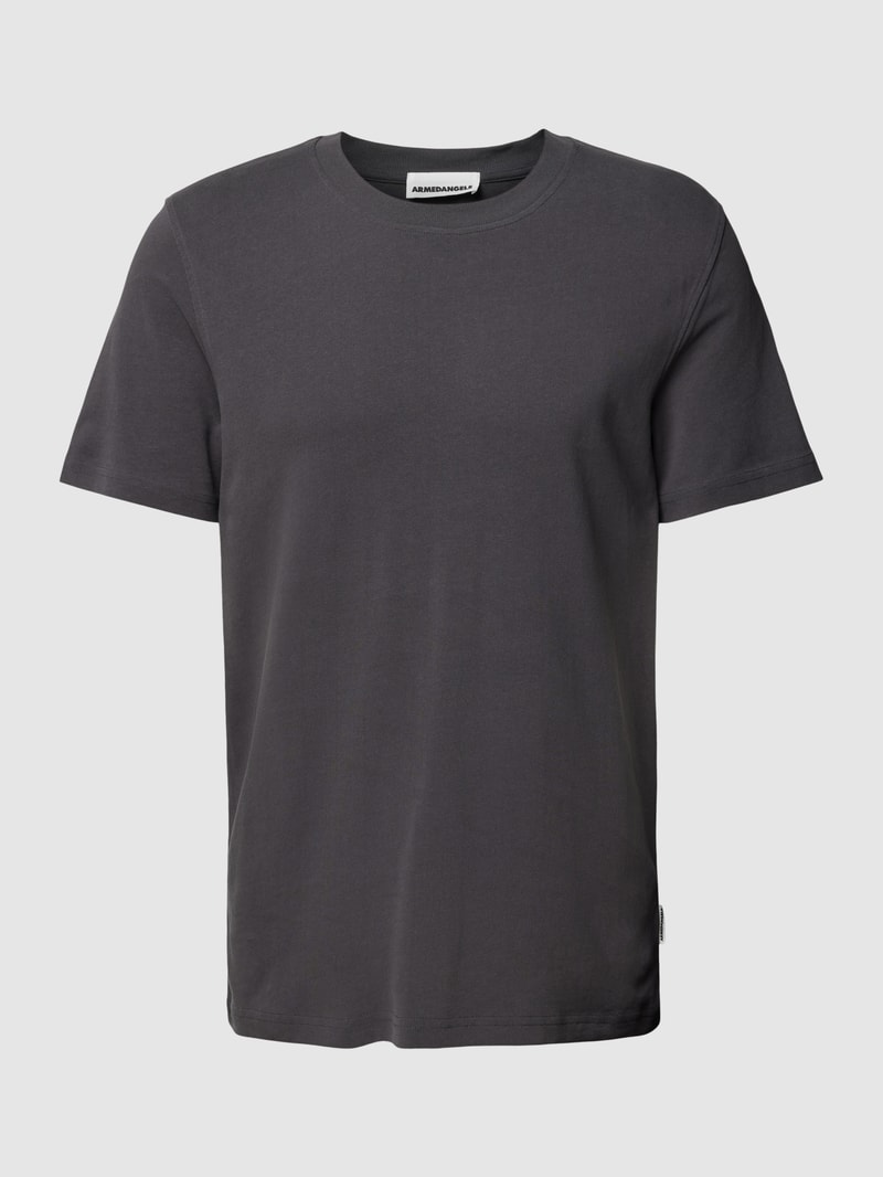 T-Shirt mit Label-Detail Modell 'MAARKOS' in graphit