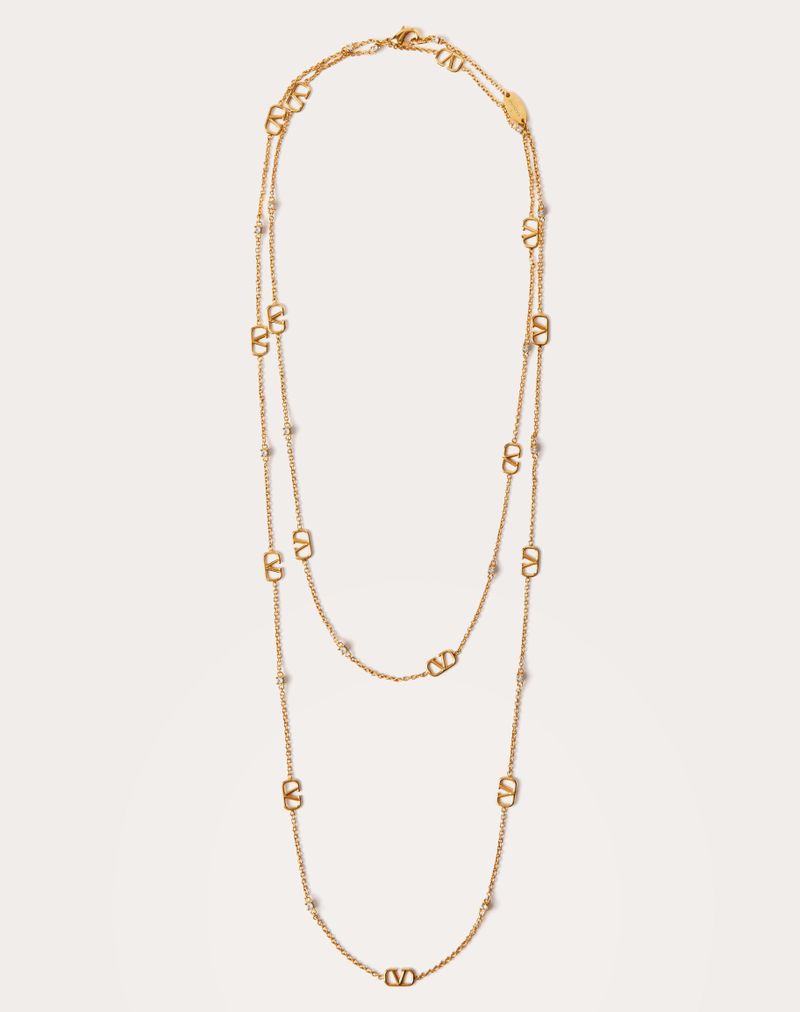 MINI VLOGO SIGNATUR HALSKÆDE I METAL OG SWAROVSKI® KRYSTALER