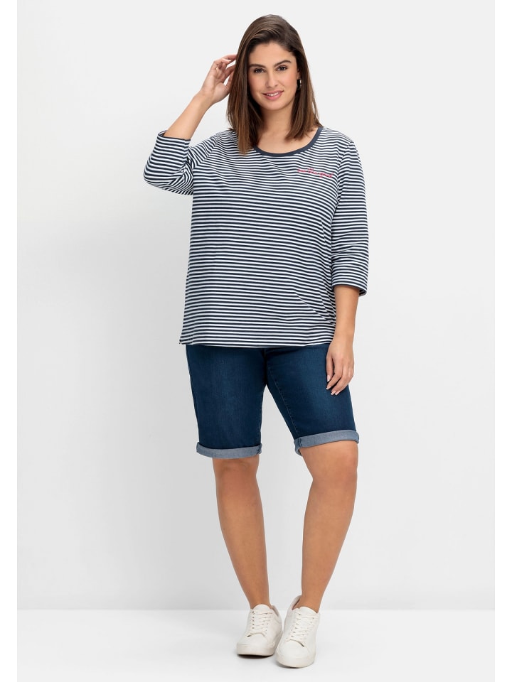sheego Jeans-Bermudas in blue Denim dark blue Denim günstig kaufen