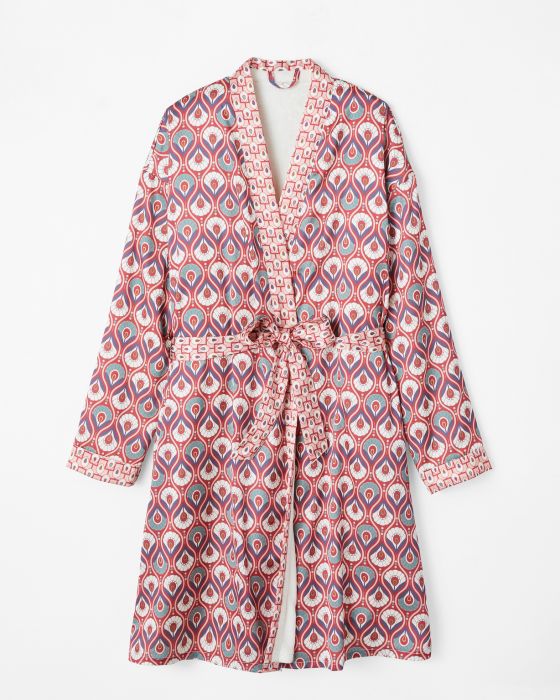 Robe de chambre satinée doublée polaire Thermolactyl