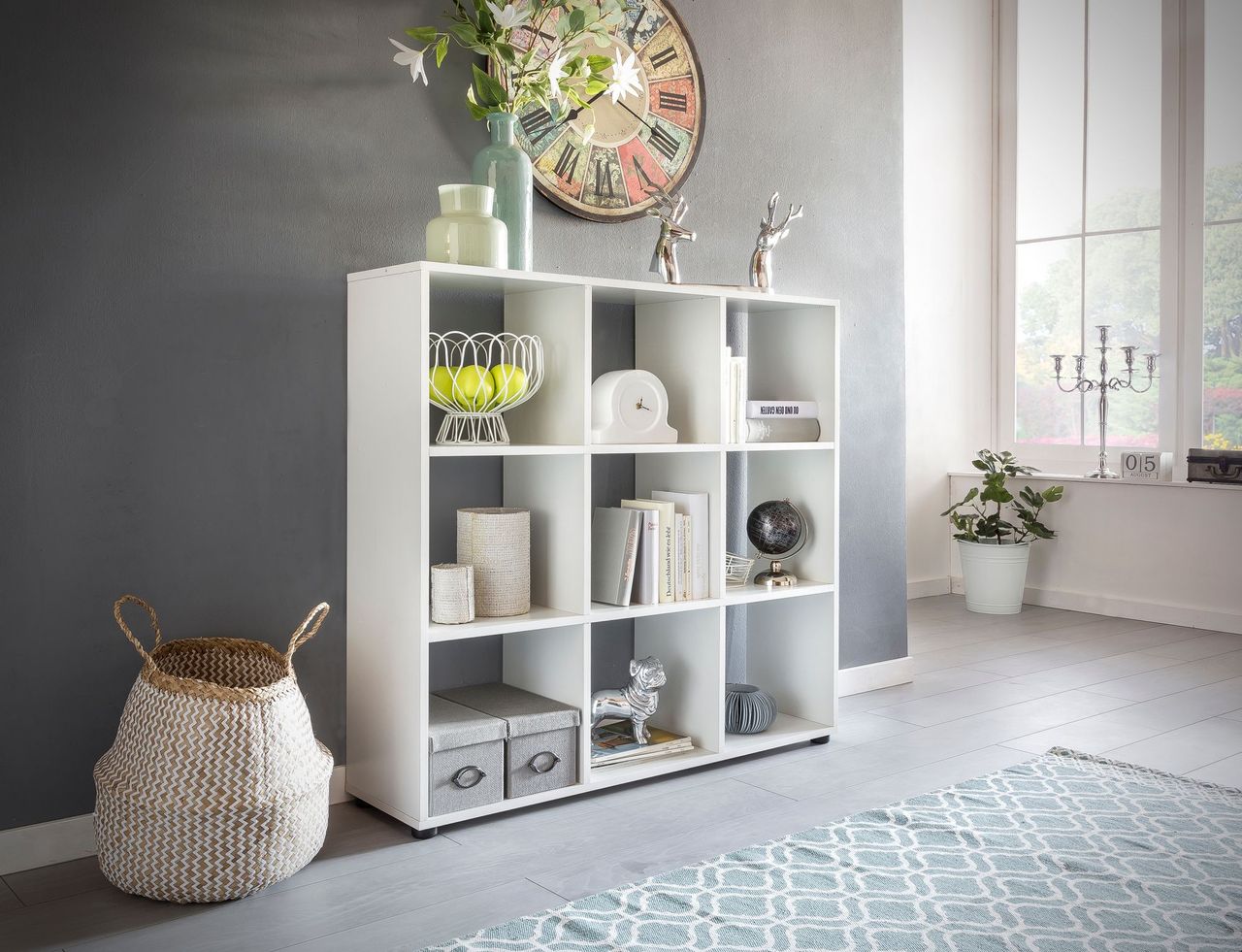 Wohnling Bücherregal ZARA 9 Fächern Weiß