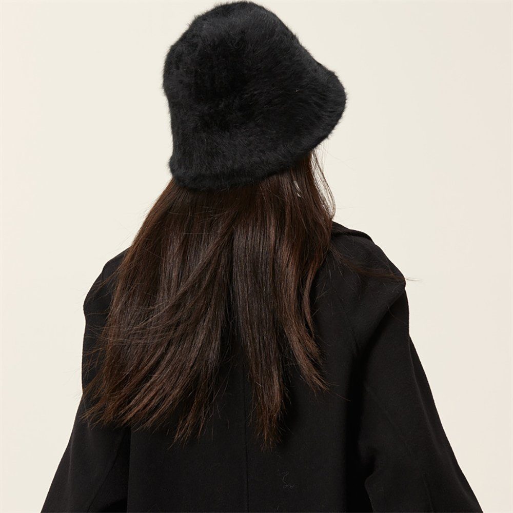 HutWorld Filzhut Damen Kaninchenfellimitat Mütze (Warme Wintermütze mit Weichem Innenfutter, Eimerhut Cap Damen Koreanisch Stil) winddicht und warm