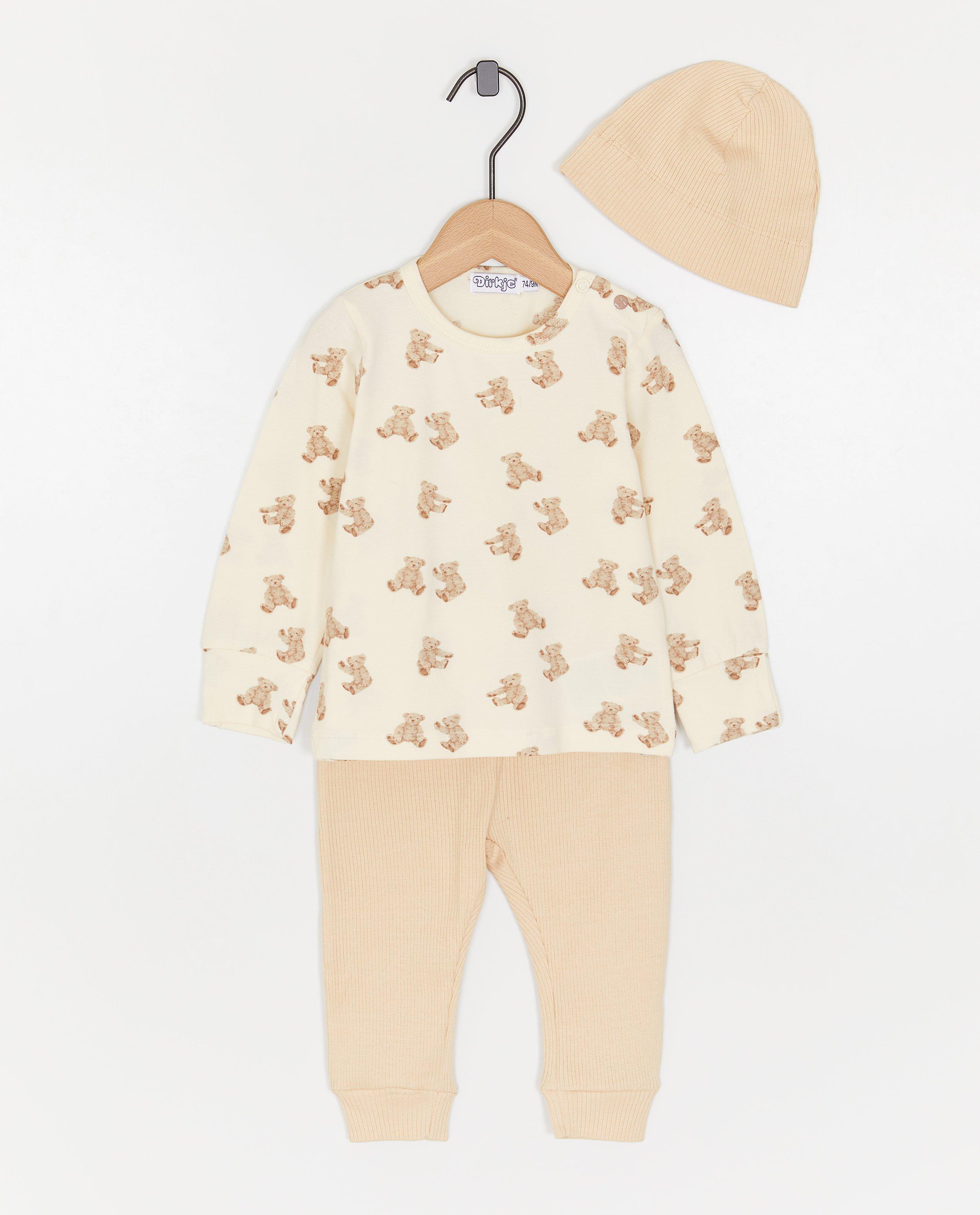 Set Dirkje: pulover + pantaloni de trening + șapcă albă