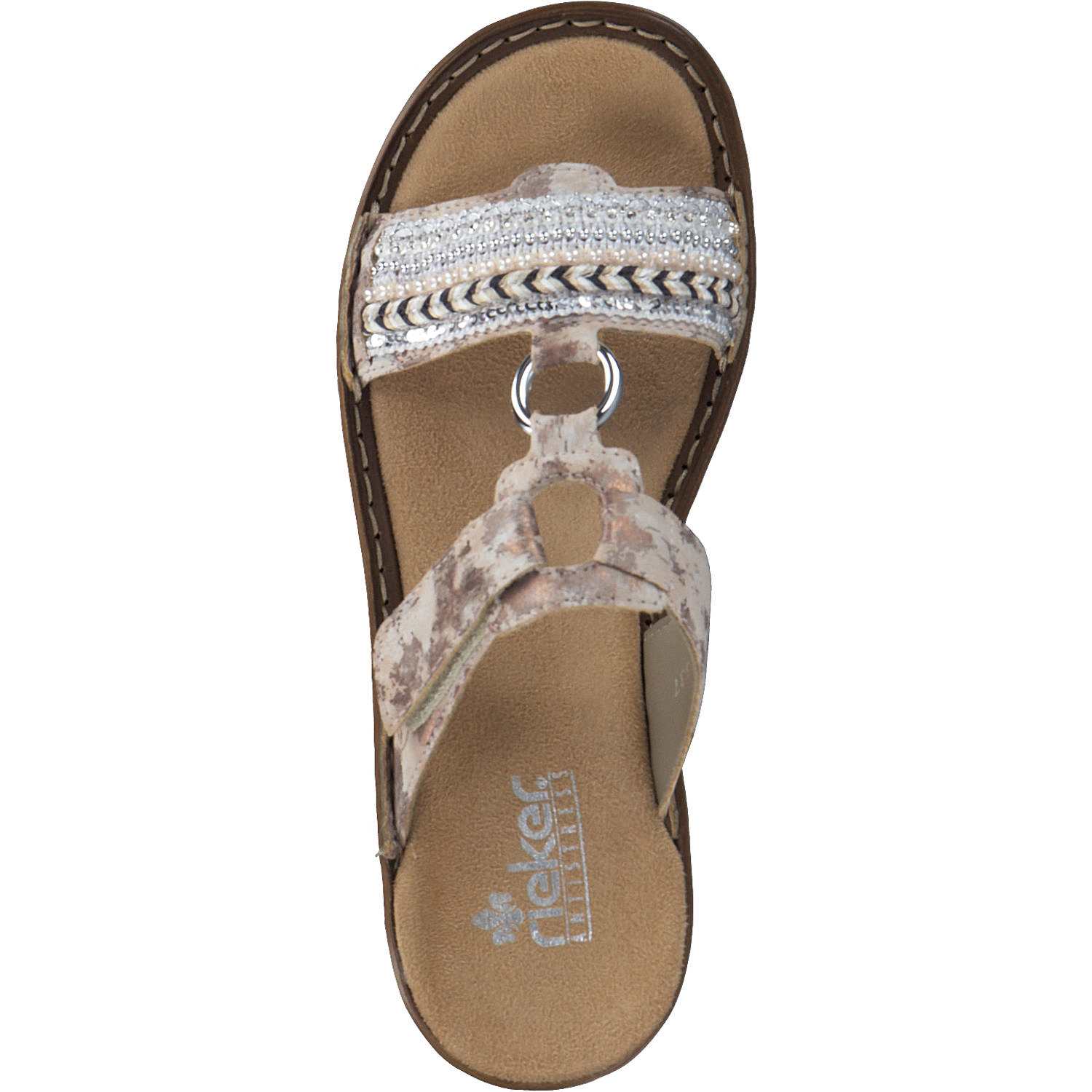 Rieker 608M6, Plateau-Pantoletten, Damen, beige