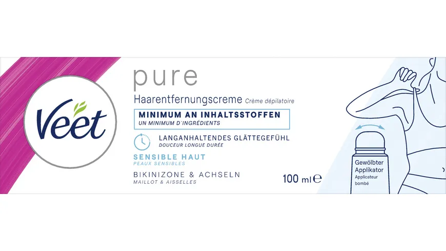 Veet PURE Haarentfernungs-Creme Bikini & Achseln 100 ml