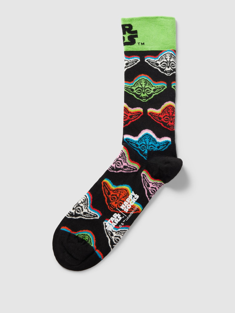 Socken mit Motiv-Print Modell 'Star Wars™ Yoda' in schwarz