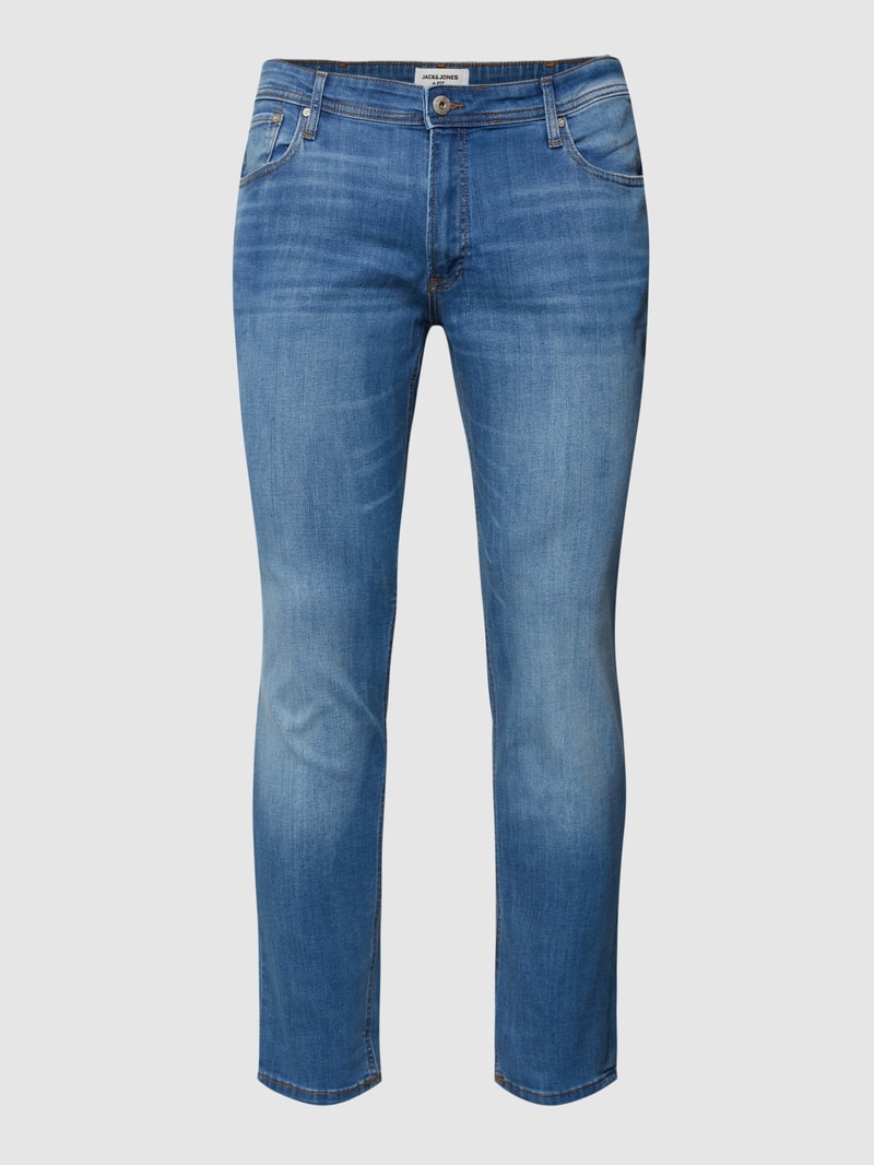 PLUS SIZE Jeans mit Label-Patch Modell 'GLENN' in jeans