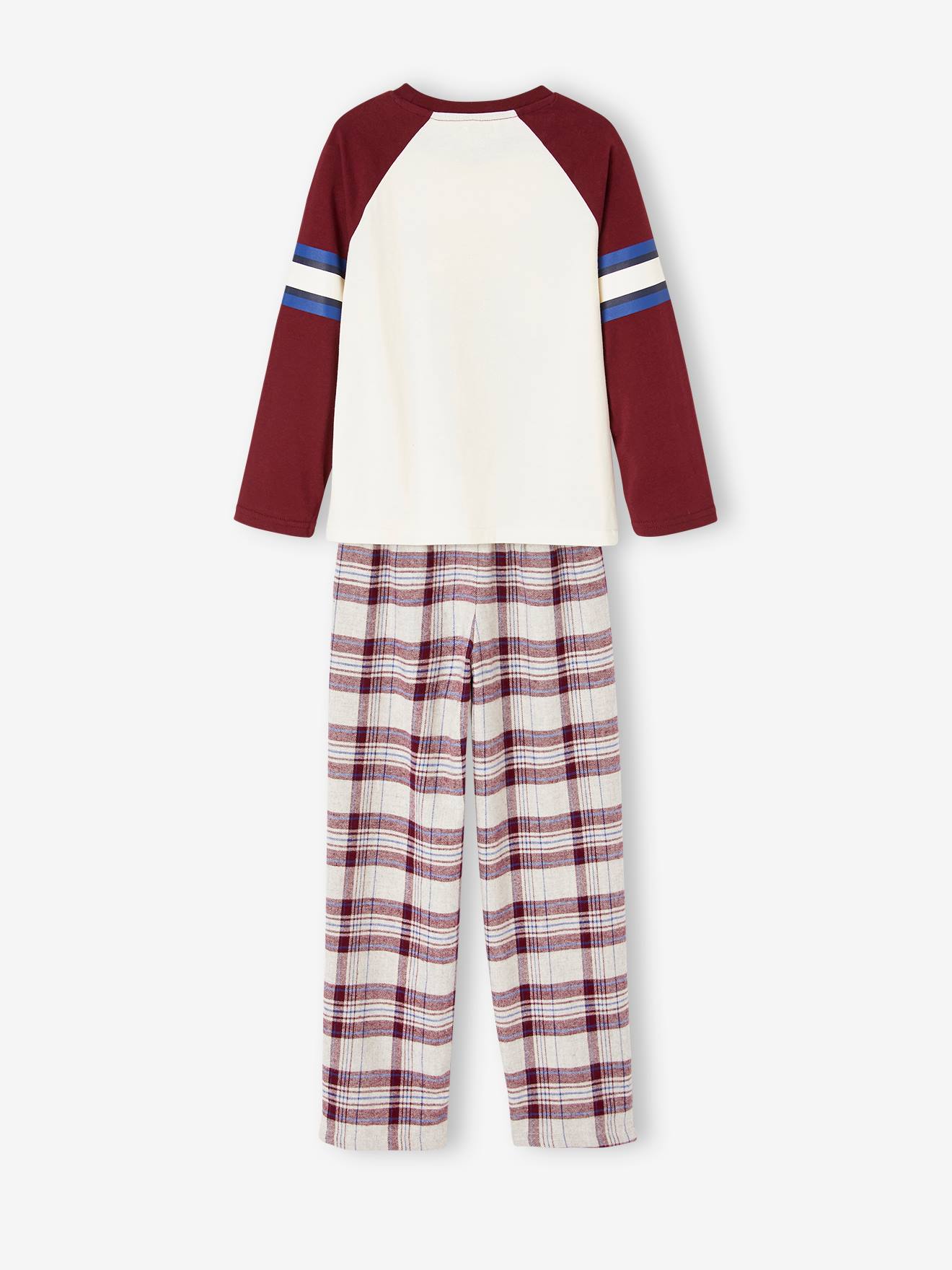 Pyjama super cool motif ours garçon bas en flanelle bordeaux