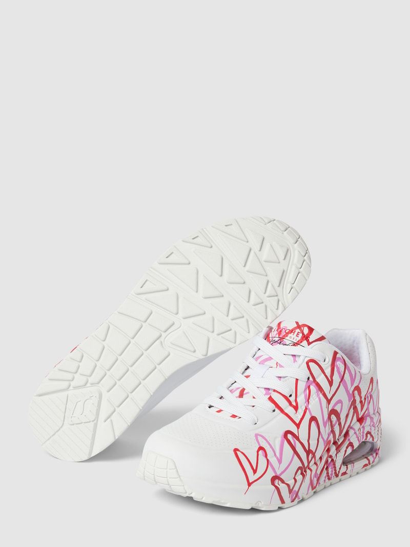 Sneaker mit Motiv-Print Modell 'UNO' in weiß