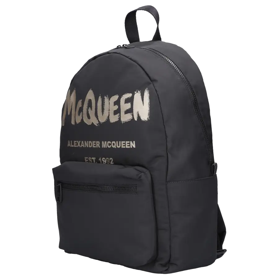 Alexander McQueen - Rucksack GRAFFITI Baumwolle - schwarz