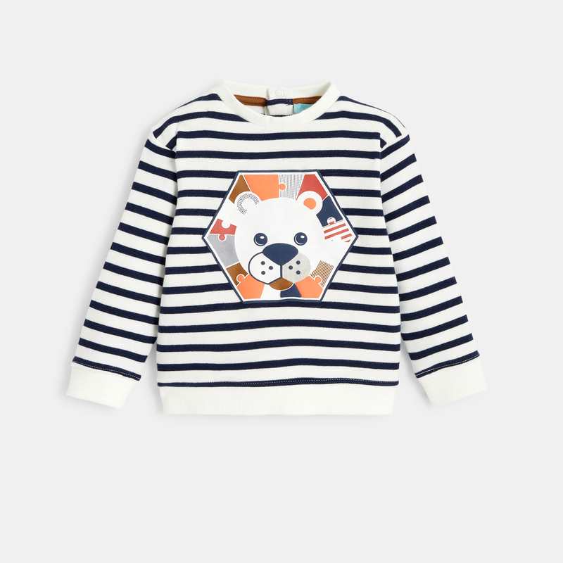 Sweat motif 'lion' bleu bébé garçon
